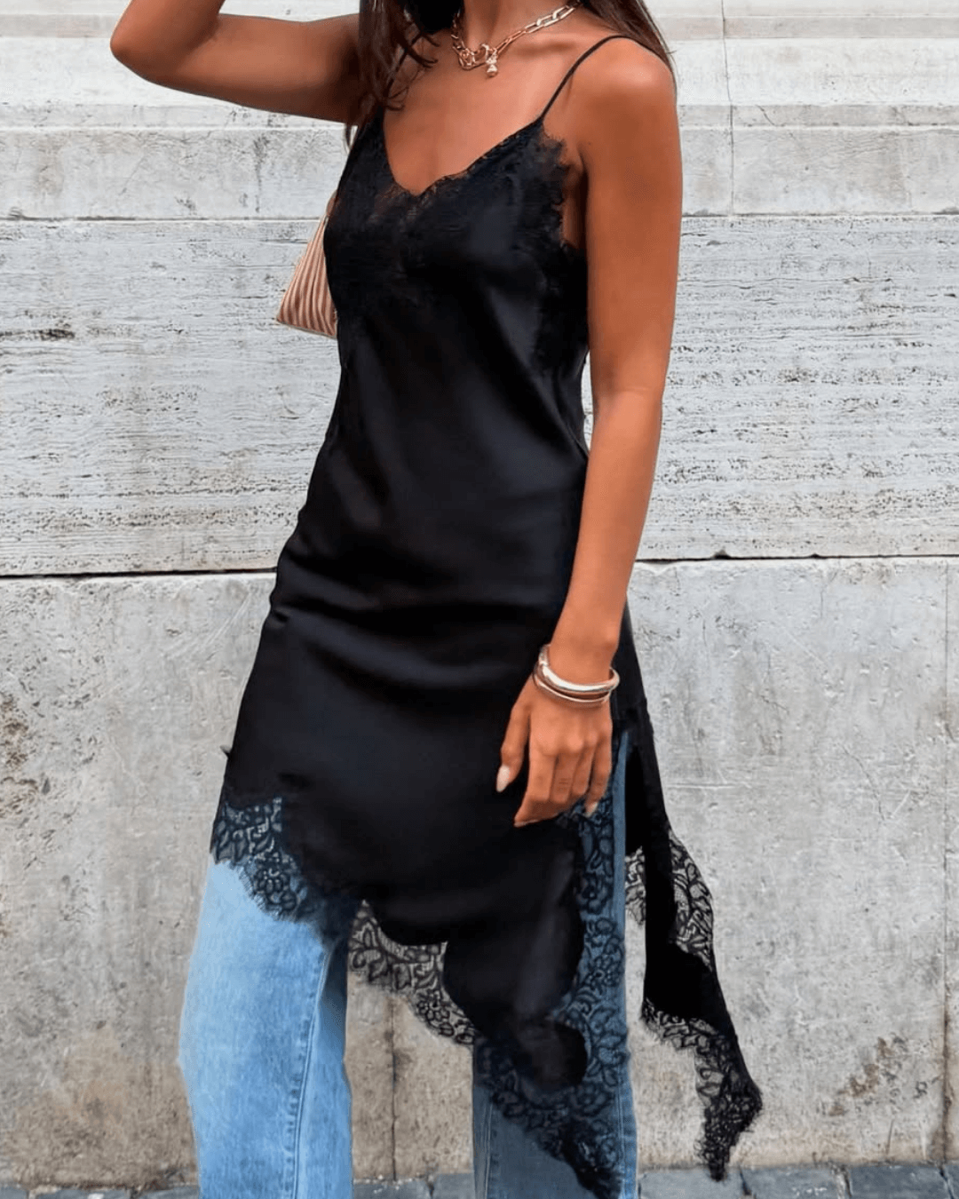 Damska Casualowa Asymetryczna Sukienka | Midi